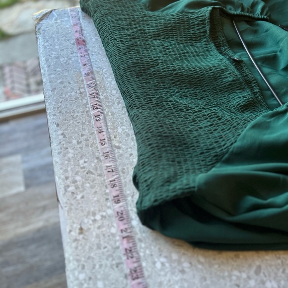Shesrarr 4XL Smocked Boho Green Long Sleeve Dress - Picture 10 of 11